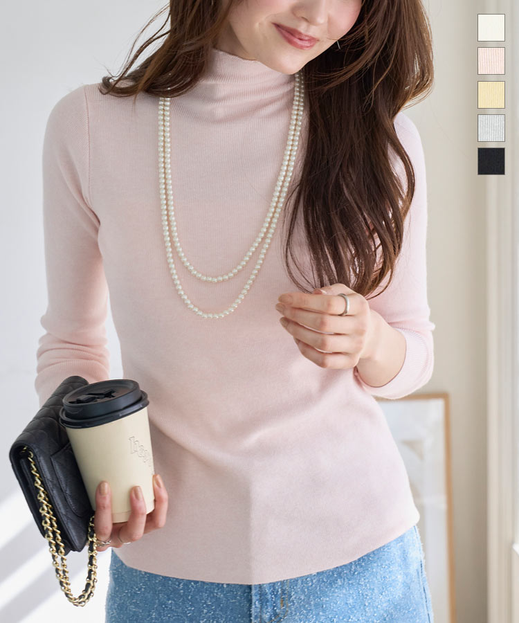 インナー ハイネックハイゲージニットトップス レディース 20代 30代 40代 トップス ニット 長袖 ハイネック N1329