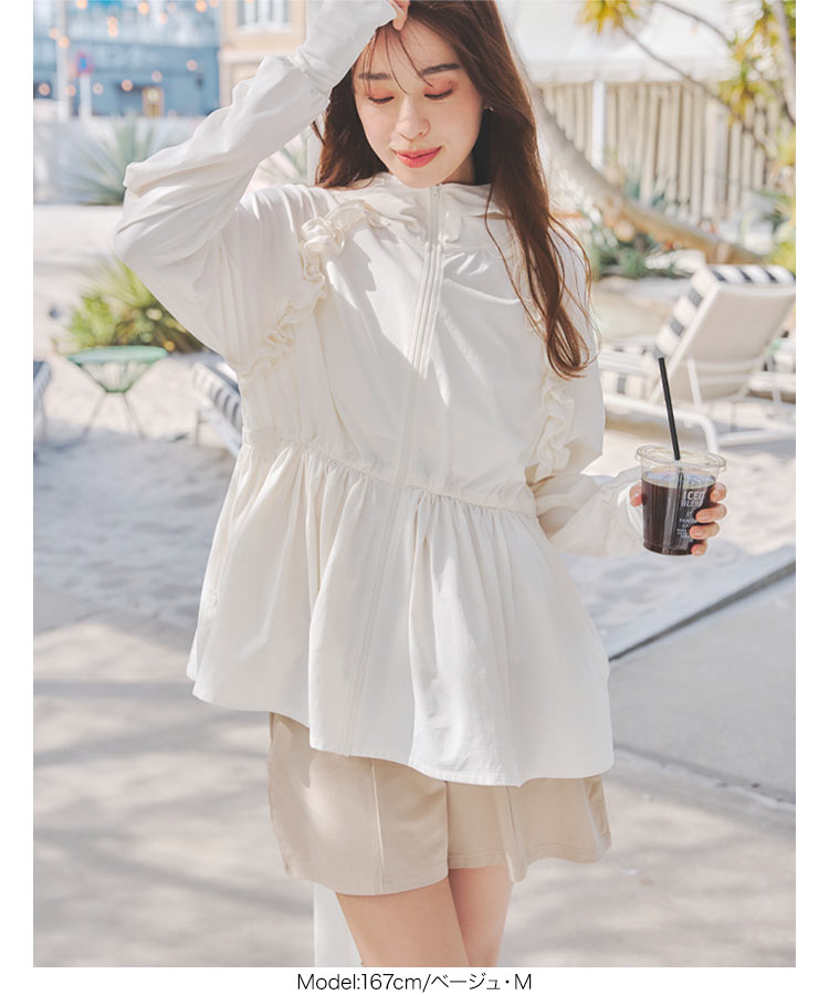 紫外線対策 ［ラッシュガード］フリルポケットショートパンツ レディース ボトムス ラッシュガード 水陸両用 紫外線 S194