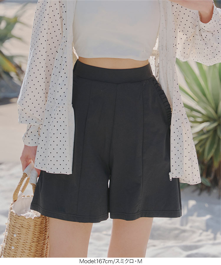 紫外線対策 ［ラッシュガード］フリルポケットショートパンツ レディース ボトムス ラッシュガード 水陸両用 紫外線 S194