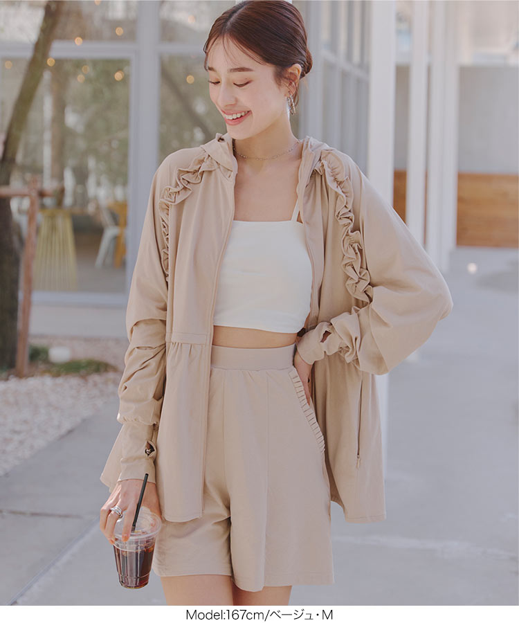 紫外線対策 ［ラッシュガード］フリルポケットショートパンツ レディース ボトムス ラッシュガード 水陸両用 紫外線 S194