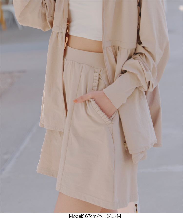 紫外線対策 ［ラッシュガード］フリルポケットショートパンツ レディース ボトムス ラッシュガード 水陸両用 紫外線 S194