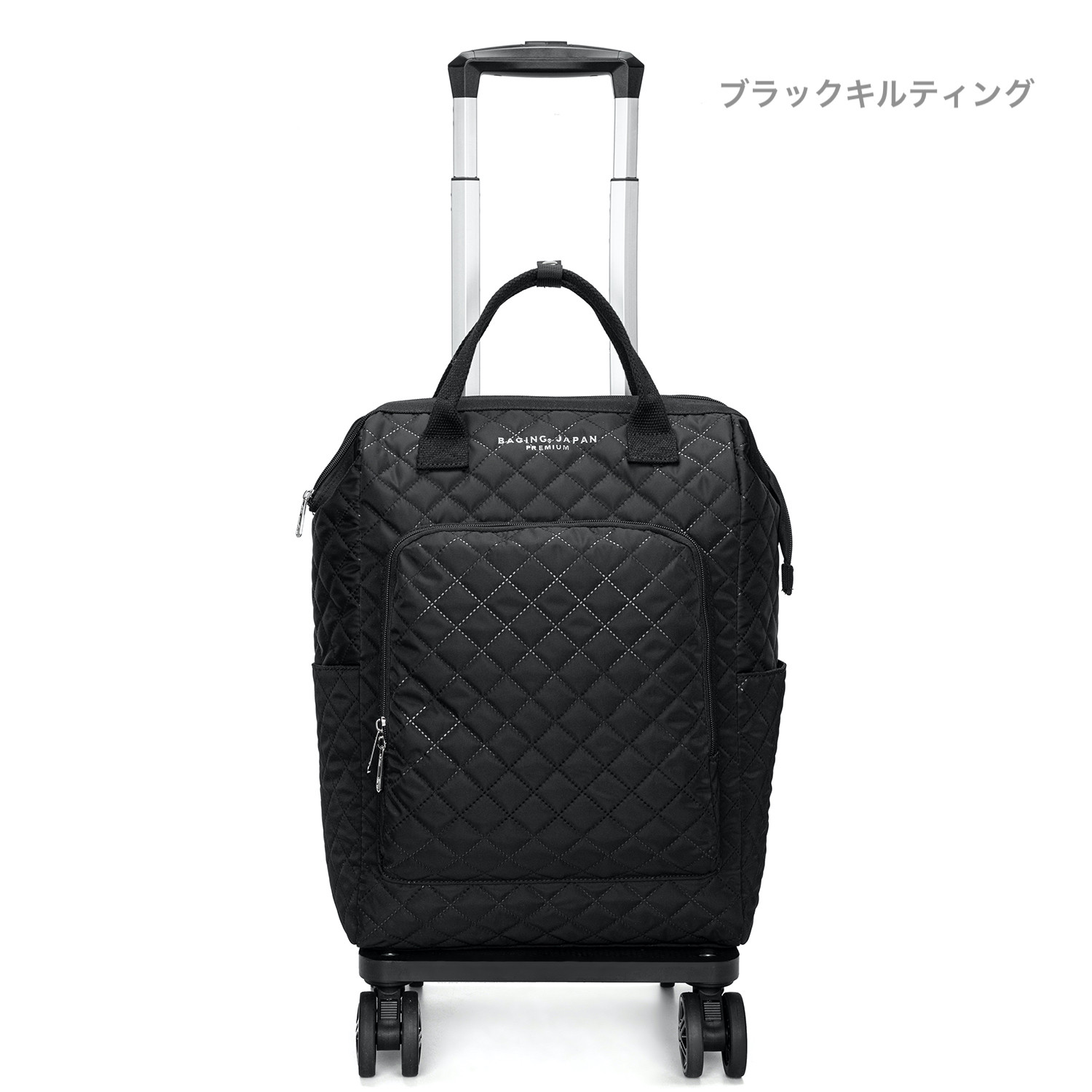 リュックにもなる2way仕様 大型ダブルキャスター 口金入り ガマ口 ショッピングキャリー 折り畳み可能 横押し 軽量 ショッピングカート 組み立て済み 603の画像