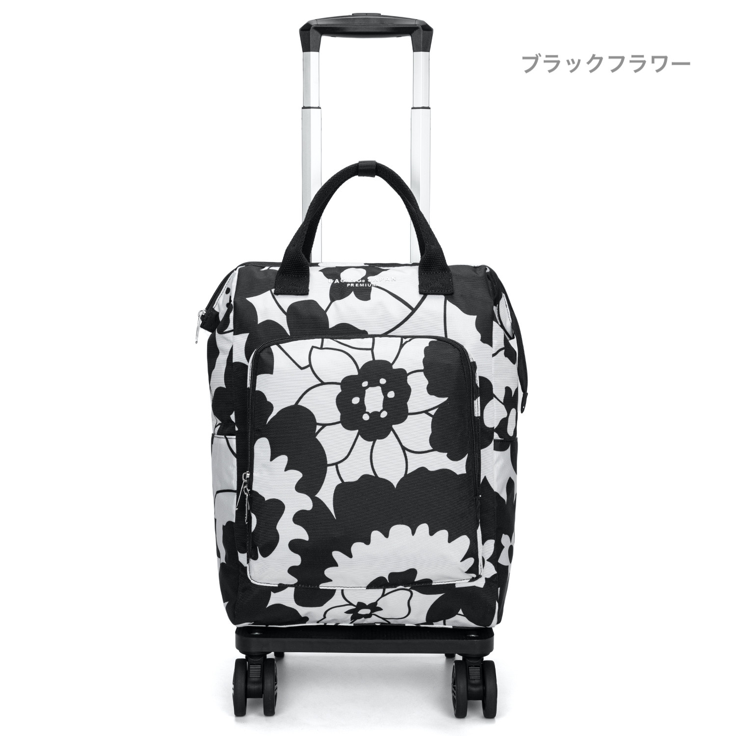 リュックにもなる2way仕様 大型ダブルキャスター 口金入り ガマ口 ショッピングキャリー 折り畳み可能 横押し 軽量 ショッピングカート 組み立て済み 603の画像