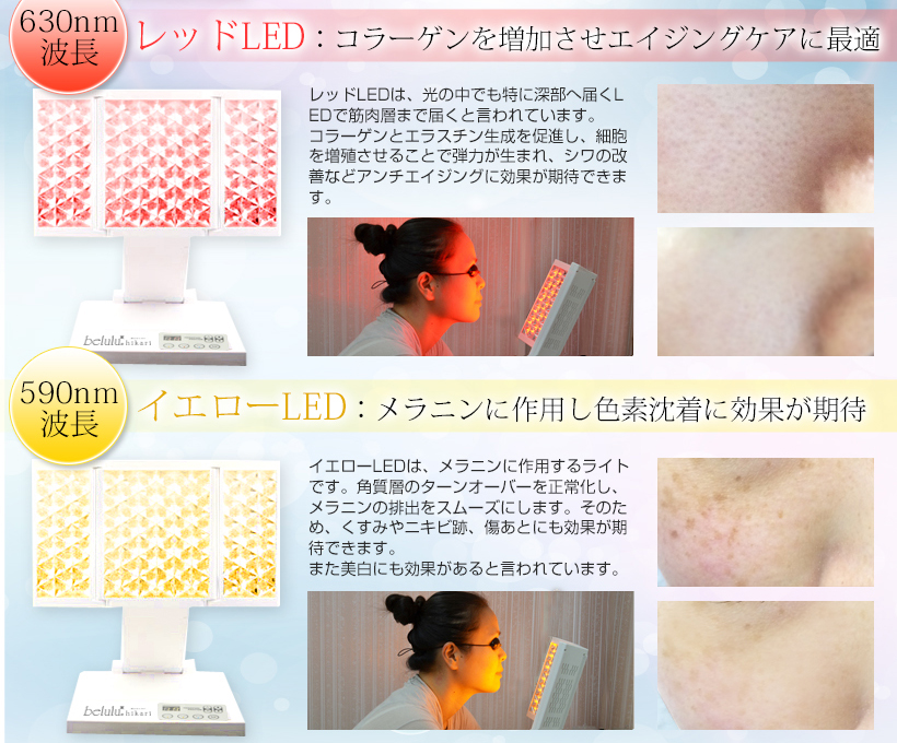 belulu 【美ルル ヒカリ】美顔器 シミ取り トータルケア 光美容器 赤色