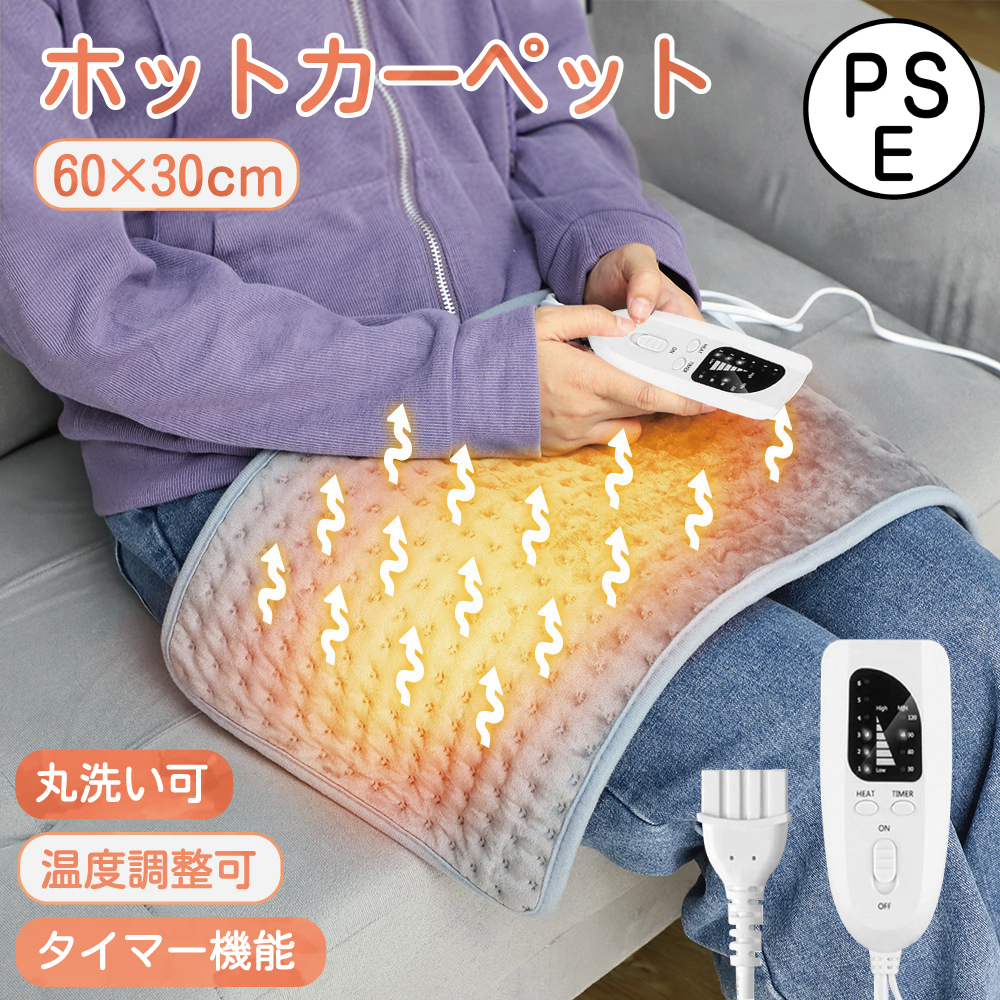 ホットマット ホットカーペット 洗える足元用 60×30cm 6段階温度