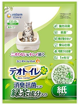 ユニ・チャームペット 猫砂 システム デオトイレ 飛び散らない緑茶成分