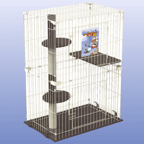 猫、ケージキャットタワー付 ニャンタクラブ 猫 ケージ キャットケージ 2段 ゲージ キャットタワー