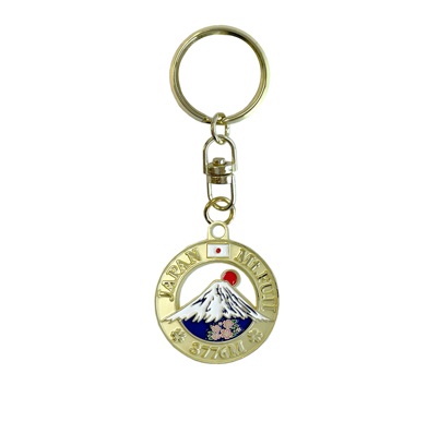 キーホルダー 日本 KEY RING JAPAN 長角 丸 透かし 富士山 東京名所