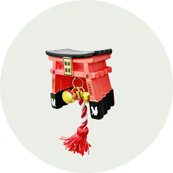 マグネット 伏見稲荷 きつね 鈴房付き MAGNET SWINGING JAPAN TORII