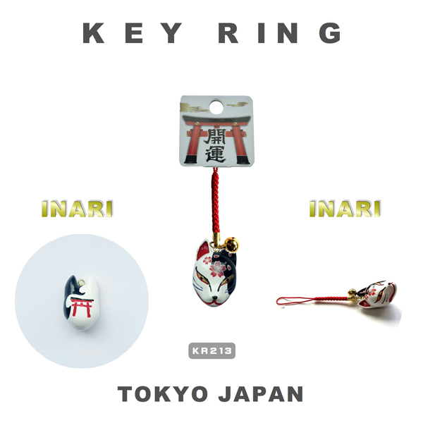 根付 狐面桜舞 狐面 天狗面 日本吉祥 LUCKY CHARM 参拝グッズ 神社