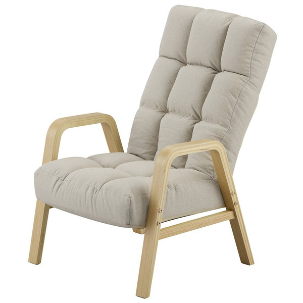 リクライニングチェア 一人用 6段階調整 Mサイズ 高座椅子 座椅子 1人掛け 高齢者 肘掛付 ウッドアームチェア アイリスオーヤマ WACR-M * | IRIS OHYAMA | 02