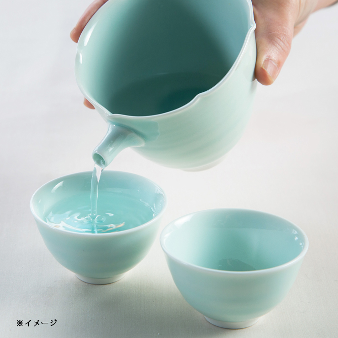 Demi Voo 酒器 セット 磁器 とっくり 猪口 ぐい呑 セット 青磁 半酒器
