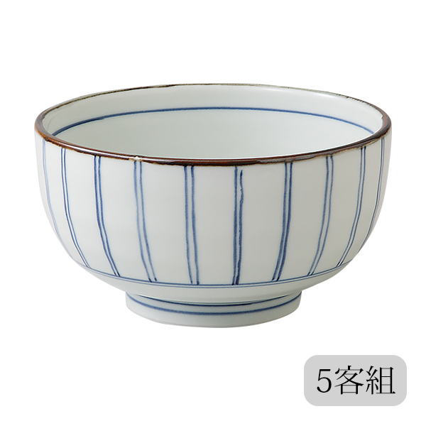 新品 ５個セット　美濃焼 強化磁器 内外網絵 5.5寸丼　網目文様 199117454.jpg