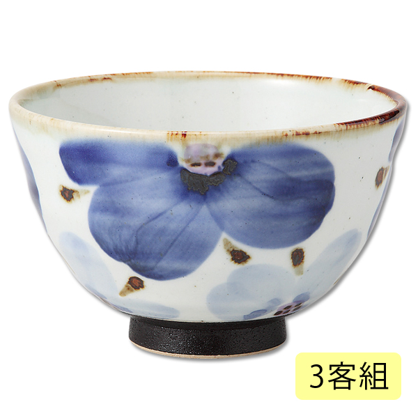 Demi Voo 仙茶 湯呑 花化粧 湯呑 青 5客組 60116食器 湯呑みセット