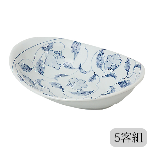 1500円OFF！(最大)〜10/9(月)23:59】 楕円カレー鉢 濃唐草 5客組 58617