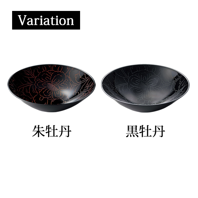 ぷくりん様リクエスト2点まとめ商品/漆塗牡丹彫ボウル銘々皿