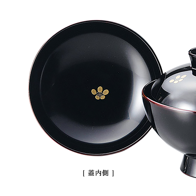 吸物椀 お椀 フタ付 越前漆器 セット 5客 てまり 溜 5客組 12-00502