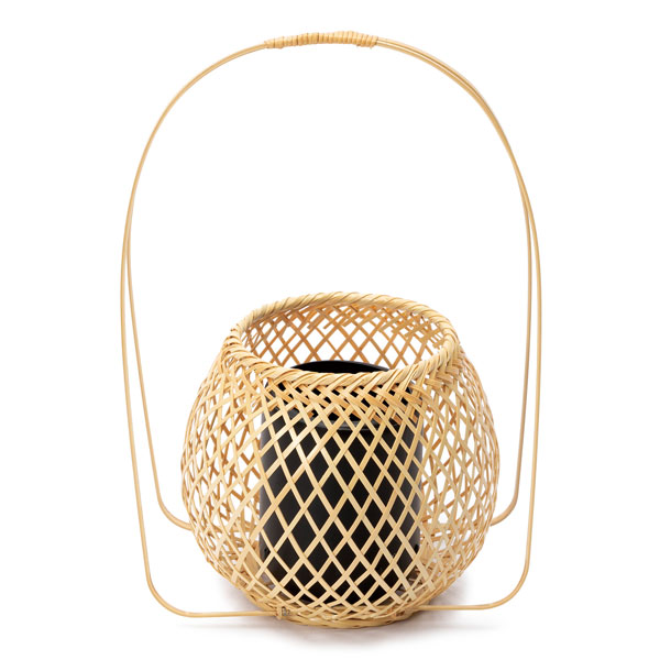 花器 かご 生け花 インテリア 雑貨 竹 日本製 時雨ぼたん（白） 3523