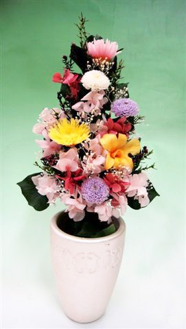 マムとアジサイの華やか仏花(プリザーブド) お供え/ご仏前/法事/命日/お彼岸/お盆などに…