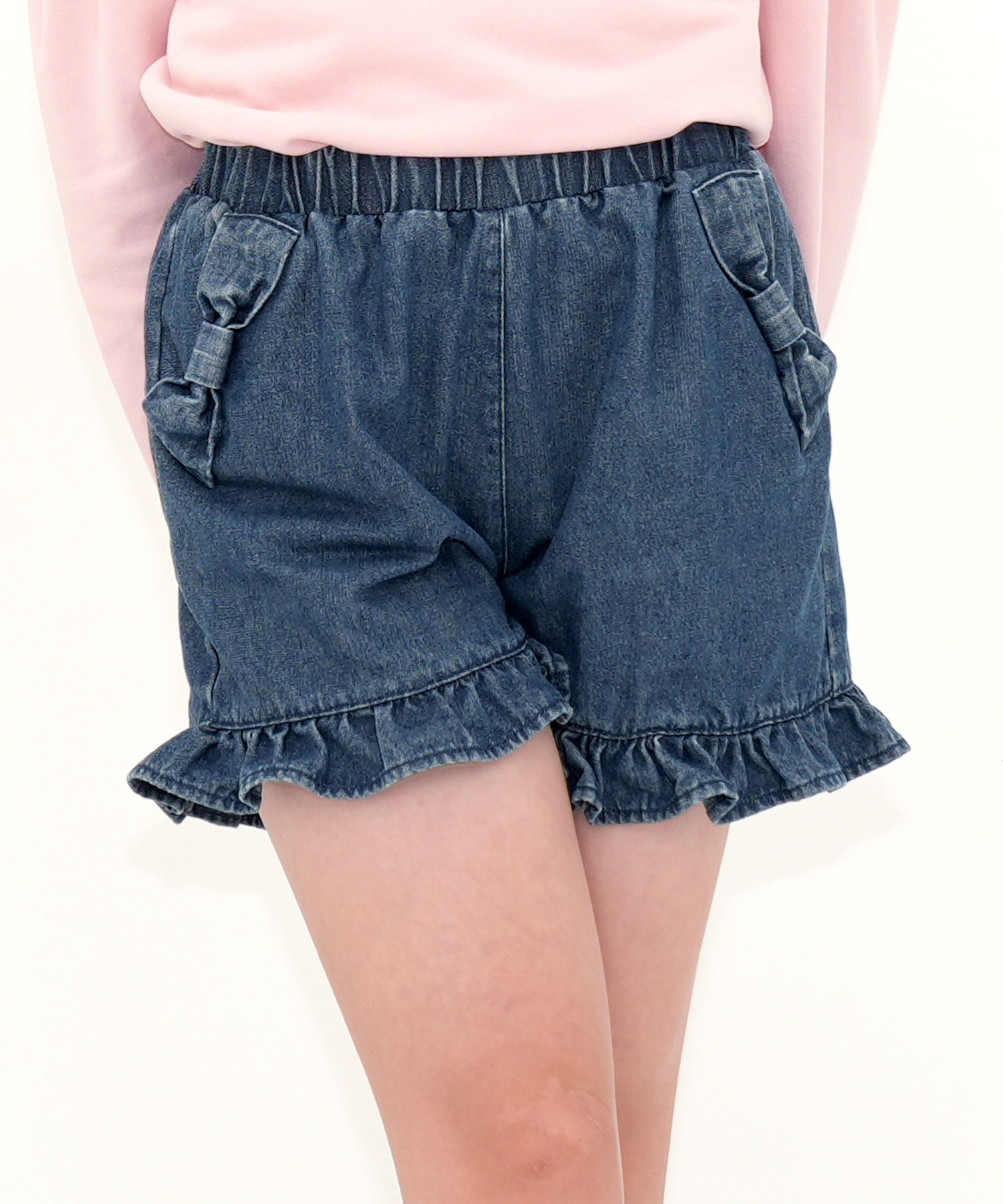 Bee des Bee デニムフリルショートパンツ ミニ丈 子供服 キッズ 