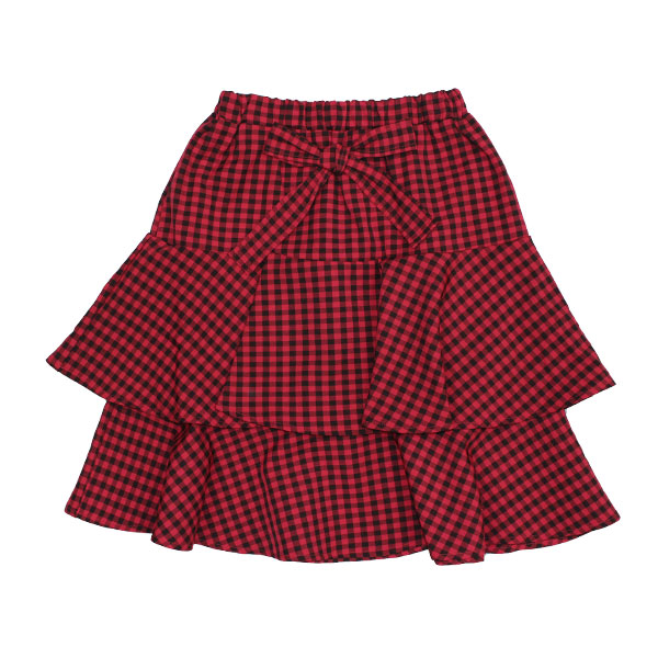 キッズ 女の子 スカート 150サイズ フリル チェック - 通販