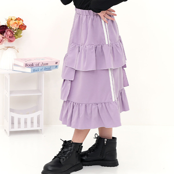 RiCO SUCRE 子供服 メッシュブロッキングロングTシャツ 女の子
