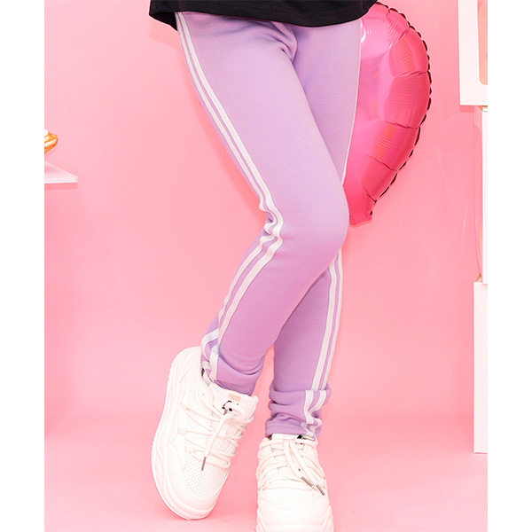 レギンス 裏起毛 キッズ 子供服 女の子 男の子 パンツ 子供 100 110 120 130 140 150 サイドライン | Bee des Bee | 21