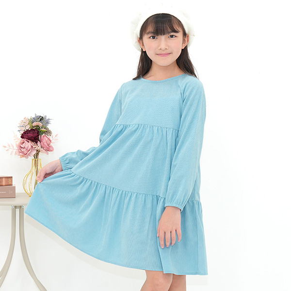 Bee des Bee コーデュロイ風ワンピース 長袖 子供服 キッズ ジュニア
