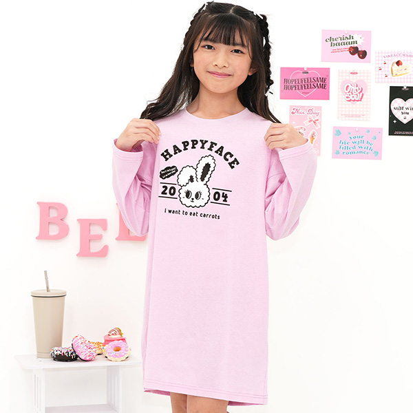 Bee des Bee 【クーポンで60％OFF】 プリントワンピース 長袖 子供服