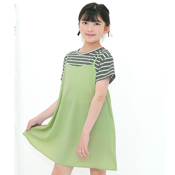 Bee des Bee 【クーポンで60％OFF】 重ね着風ワンピース レイヤード風