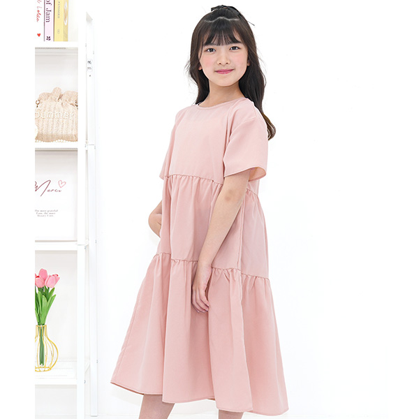 Bee des ワンピース 子供服 キッズ 女の子 ロング ティアード