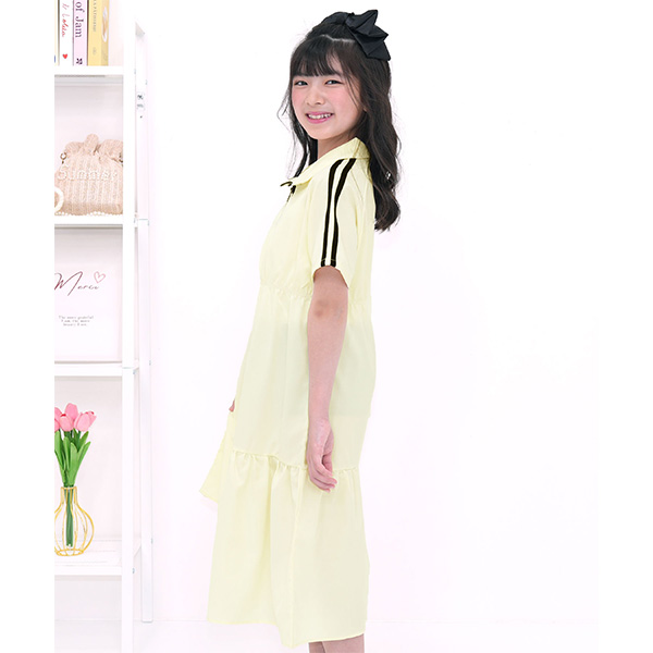 Bee des Bee ハーフジップラインワンピース 半袖 子供服 キッズ