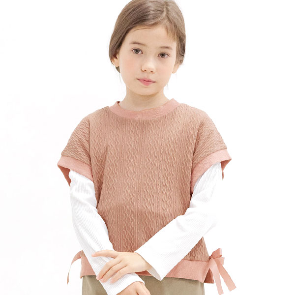 ニットベスト 女の子 子供服 子ども服 こども服 キッズ 春 秋 冬 100 110 120 130 140 150 ベスト リボン｜kodomofuku-bee｜06