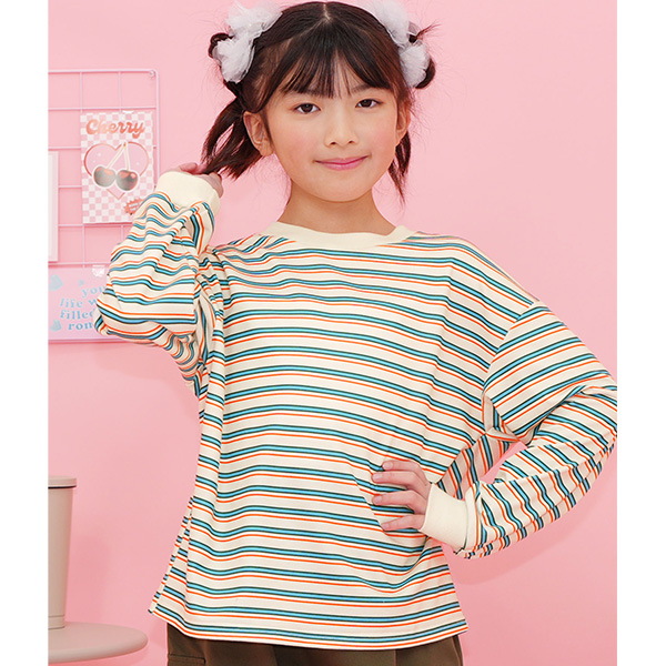 Bee des トップス 子供服 キッズ 女の子 男の子 ボーダー 長袖