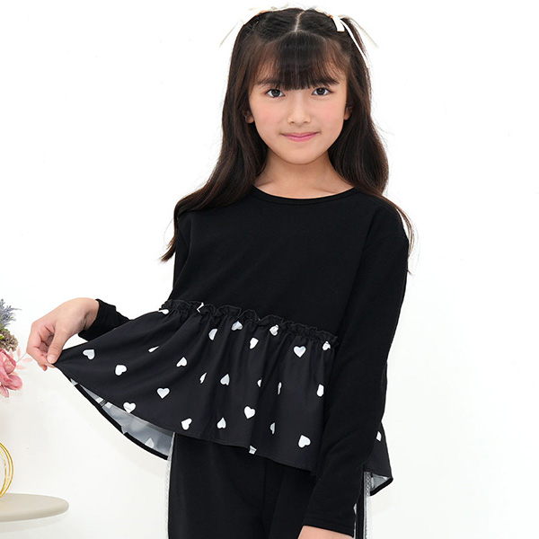 Bee des Bee ペプラムトップス Tシャツ 長袖 子供服 キッズ ジュニア