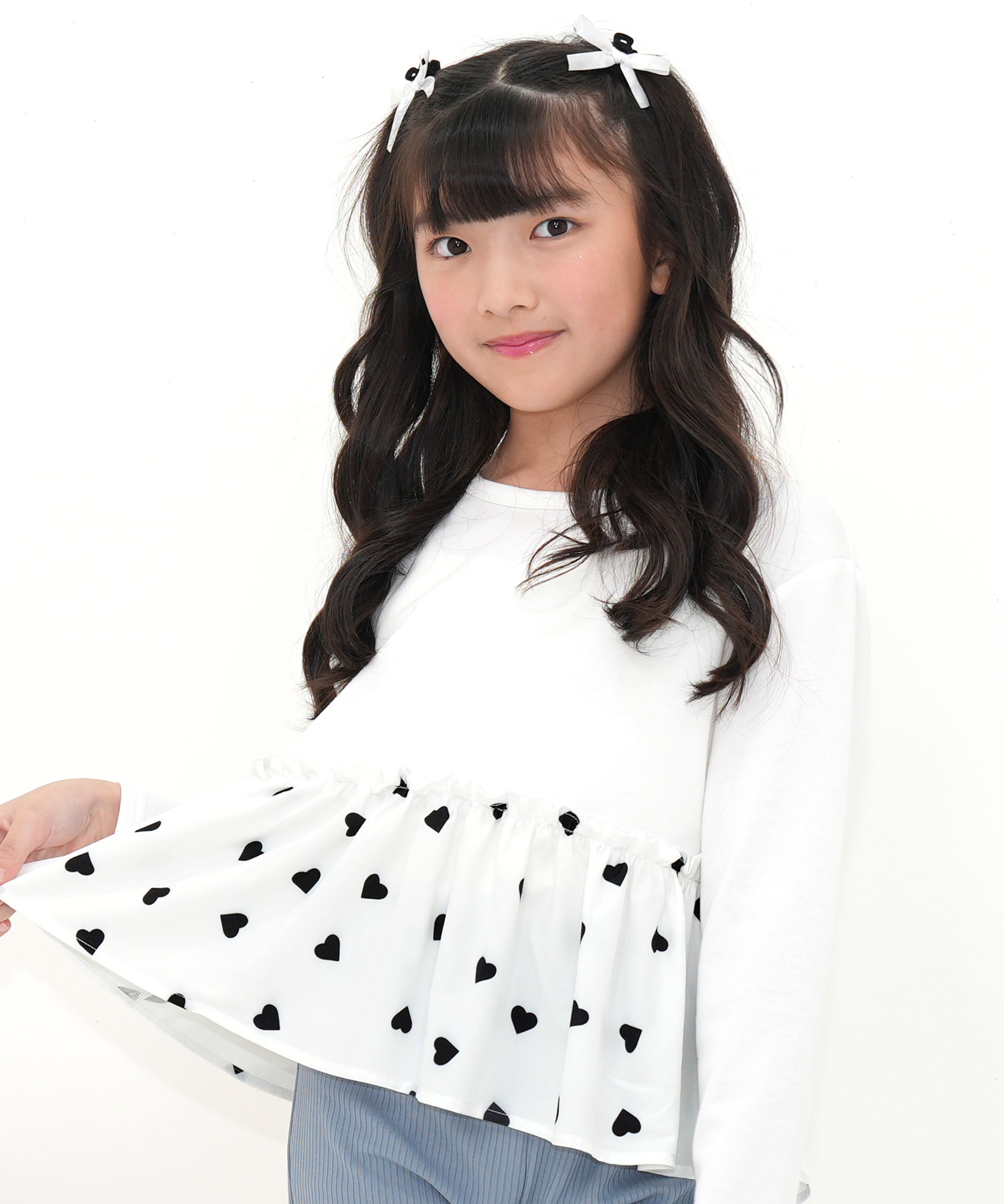 Bee des Bee ペプラムトップス Tシャツ 長袖 子供服 キッズ ジュニア 