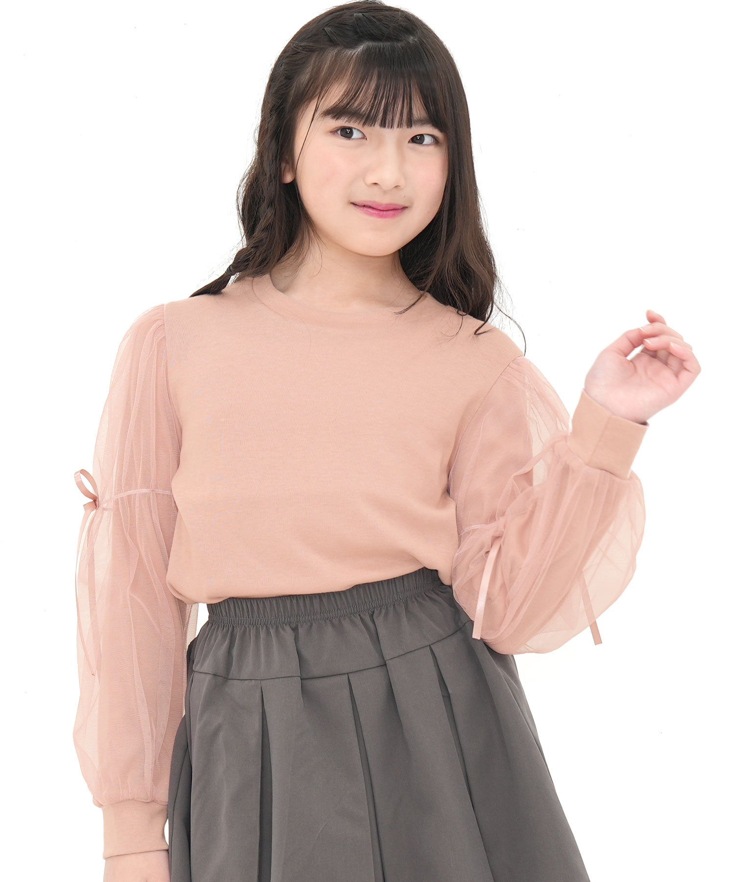 Bee des Bee 【クーポンで20％OFF】 チュール袖トップス 長袖 子供服