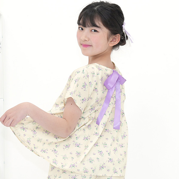 Bee des Bee バックリボントップス ブラウス 半袖 子供服 キッズ