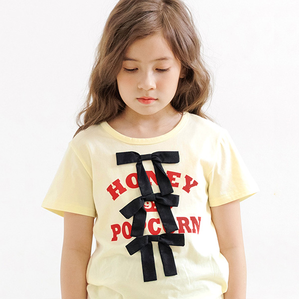 Bee des Bee 【最安値500円〜TIMESALE】 リボンプリントTシャツ