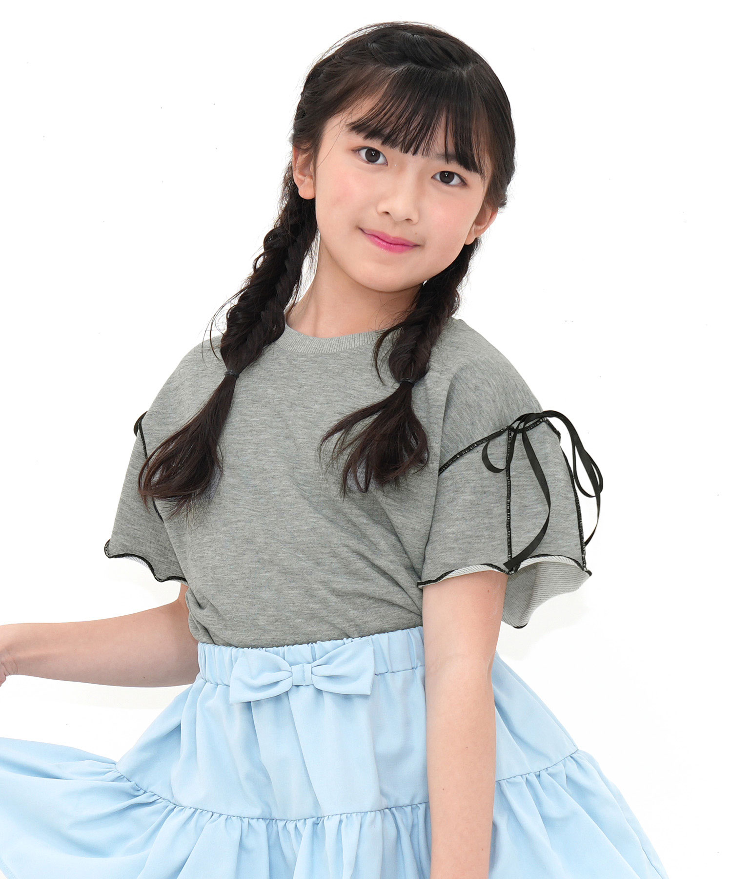 Bee des Bee 【夏物TIMESALE】 クロップド丈リボンメロウトップス T 