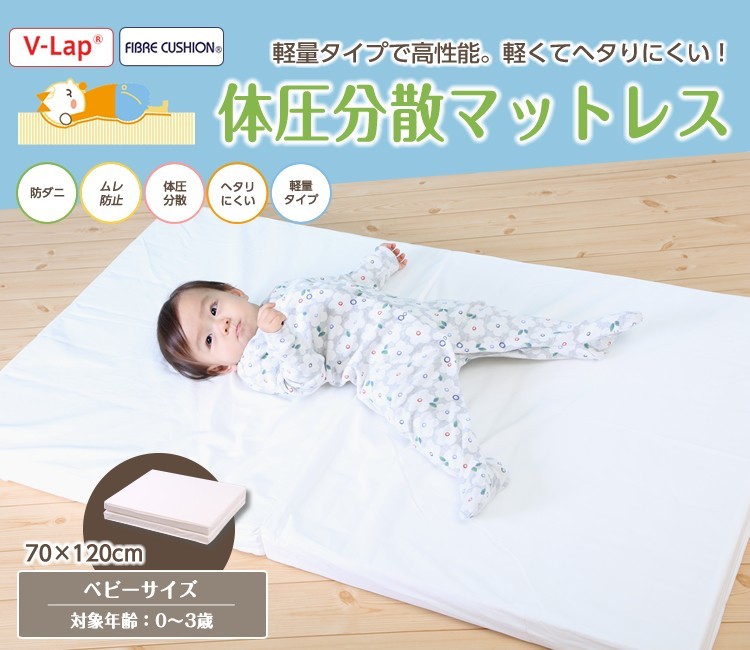 敷きマットレス ベビー 赤ちゃん 新生児用 日本製 70×120cm 6cm厚の体圧分散ベビーマットレス 固綿 敷布団 敷きふとん お昼寝 就寝用  :nz-03-201:6歳までの寝具図鑑 こどものふとん - 通販 - Yahoo!ショッピング