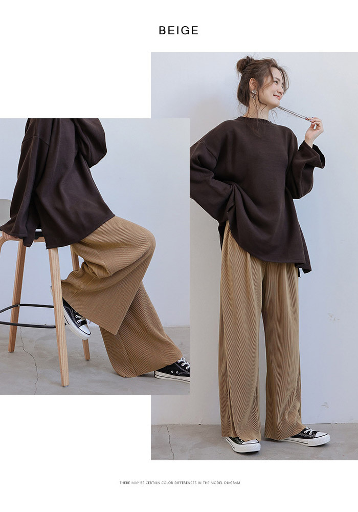 KOEISTORE ワイドパンツ レディース 春 夏 春夏 黒 プリーツ