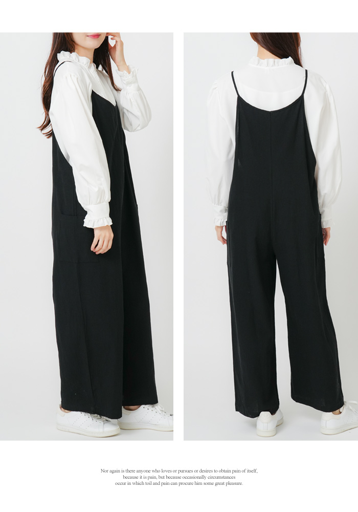 KOEISTORE サロペット レディース 春 夏 春夏 黒 オールインワン