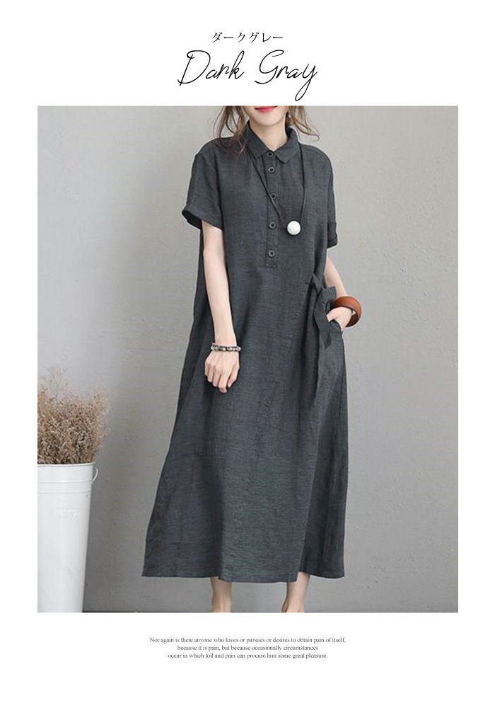 KOEISTORE ワンピース レディース 春 夏 春夏 黒 シャツワンピ