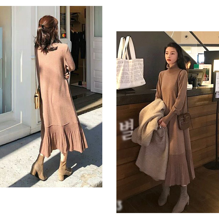 KOEISTORE ワンピース レディース 春 夏 春夏 黒 ニットワンピ