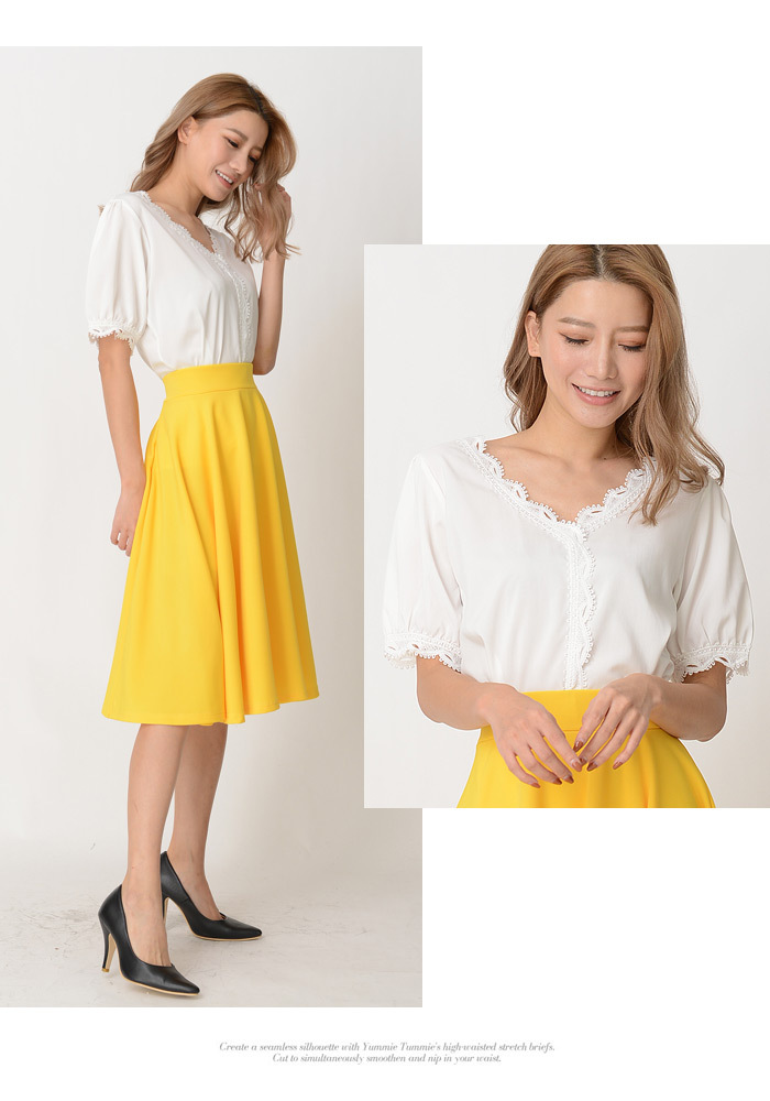 KOEISTORE ブラウス レディース 白 トップス レース Vネック