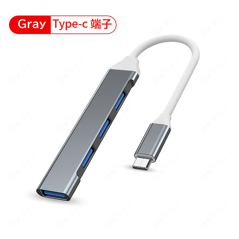 USBハブ 3.0 4ポート USB拡張 薄型 軽量設計 usbポート type-c 接続 USB 接続 コンパクト 4in1 3.0搭載 高速 Macbook Windows ノートPC
