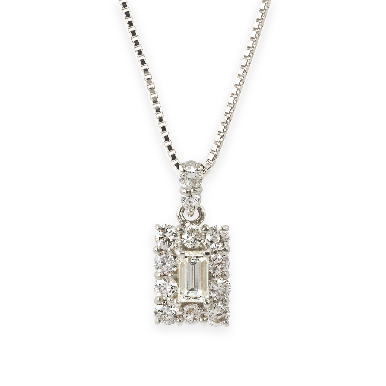 k18 レディース ネックレス ペンダント ダイヤモンド 0.3ct 18金 バゲットカット バゲット バケット ホワイト イエロー ピンク ゴールド  日本製