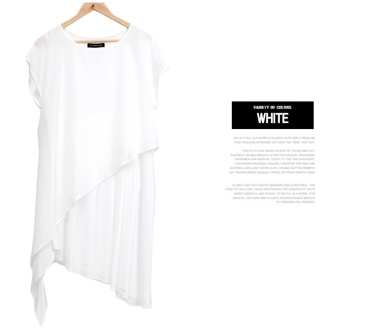 送料無料 チュニック メンズ 変形 Tシャツ ロング丈 デザイナーズ