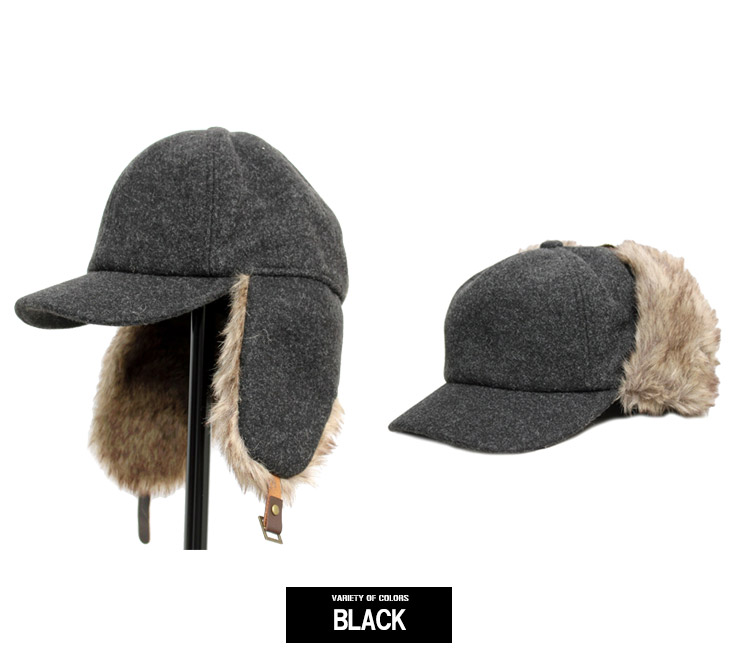 送料無料】 イヤー ファー メルトン キャップ メンズ 耳当て付き